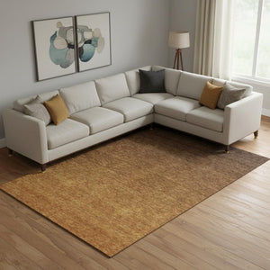 HomeRoots 10' X 14' Chocolate to Gray Ombre Washable Area Rug - UV Protected, Stain Resistant, Modern Style 666902