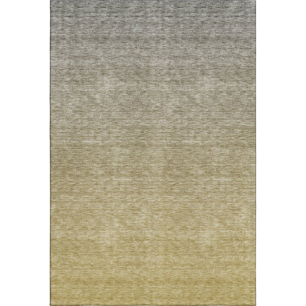 HomeRoots 5' Gold And Beige Ombre Area Rug – Stylish, Washable, UV-Protected, Stain-Resistant for Modern Homes 666904
