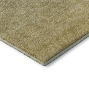 HomeRoots 5' Gold And Beige Ombre Area Rug – Stylish, Washable, UV-Protected, Stain-Resistant for Modern Homes 666904