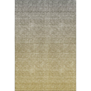 HomeRoots 8' X 10' Gold and Beige Ombre Area Rug - Stylish, Washable, UV-Protected for Homes with Kids & Pets 666906