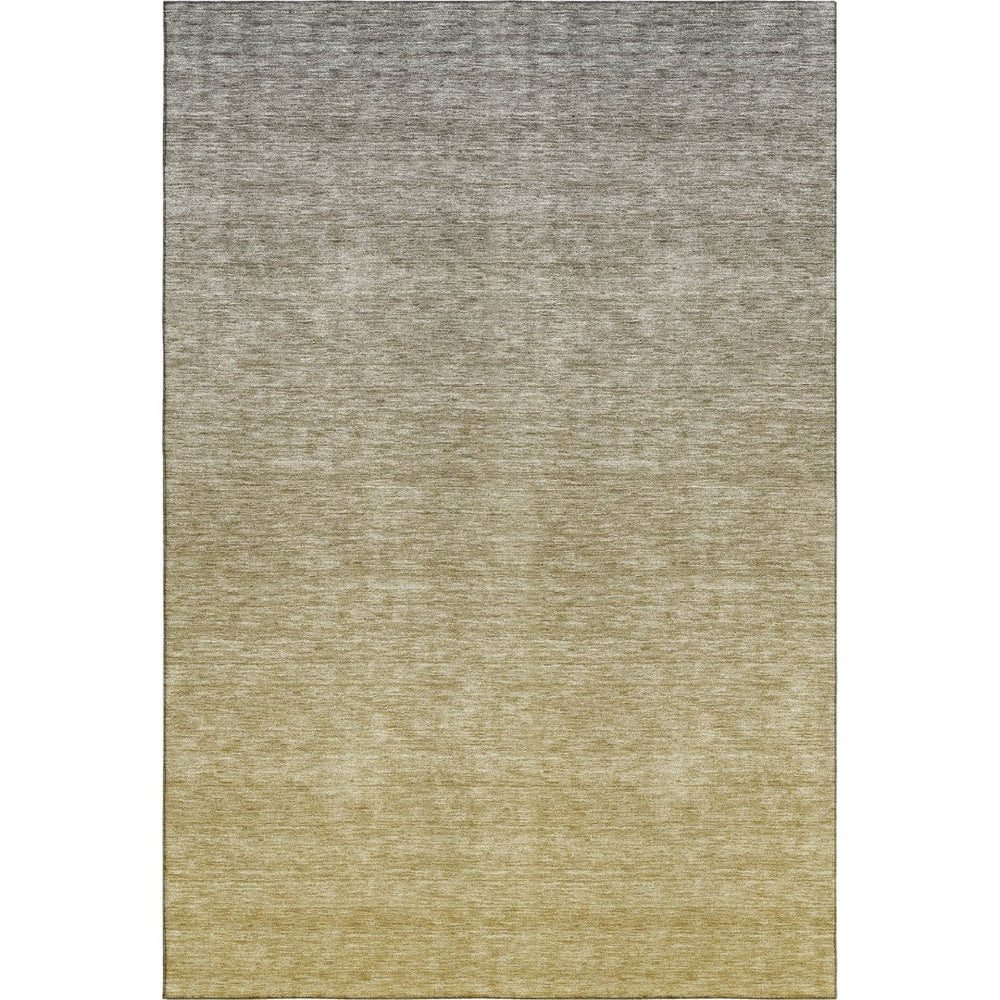 HomeRoots 10' X 14' Gold & Beige Ombre Area Rug - Stylish, Washable, UV-Protected for Kids & Pets in Your Home 666908