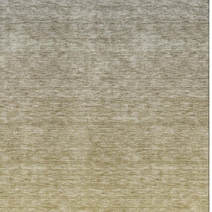 HomeRoots 10' X 14' Gold & Beige Ombre Area Rug - Stylish, Washable, UV-Protected for Kids & Pets in Your Home 666908