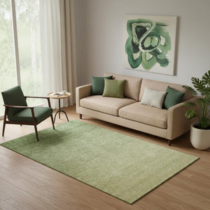 HomeRoots 5' X 8' Ombre Area Rug in Green and Gray - Washable, UV Protected, Stylish for Any Room! 666910