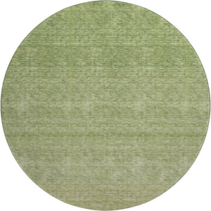 HomeRoots 8' Green Ombre Round Rug - Stylish, Washable, UV-Protected, Durable for Family Rooms & Patios 666911