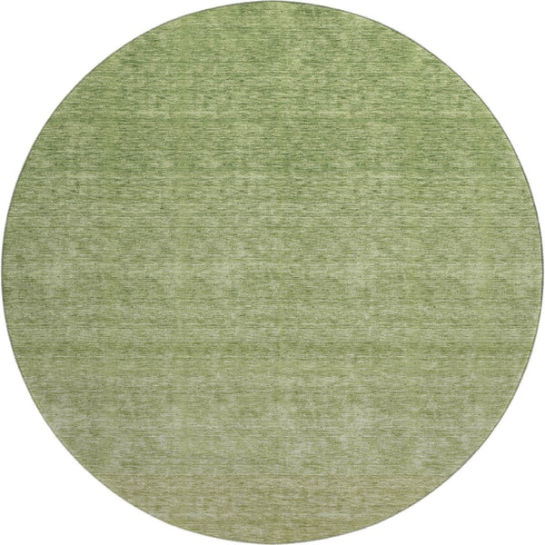 HomeRoots 8' Green Ombre Round Rug - Stylish, Washable, UV-Protected, Durable for Family Rooms & Patios 666911