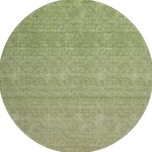 HomeRoots 8' Green Ombre Round Rug - Stylish, Washable, UV-Protected, Durable for Family Rooms & Patios 666911