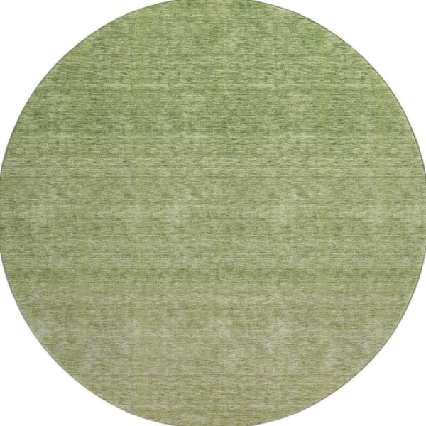 HomeRoots 8' Green Ombre Round Rug - Stylish, Washable, UV-Protected, Durable for Family Rooms & Patios 666911