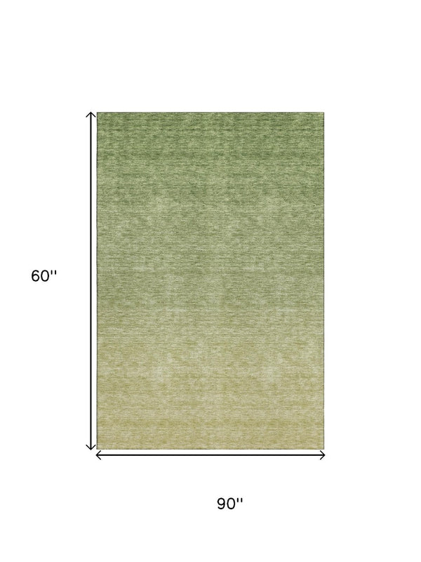 HomeRoots 8' X 10' Ombre Green and Gray Washable Area Rug with UV Protection - Durable, Stylish, and Easy Care 666912