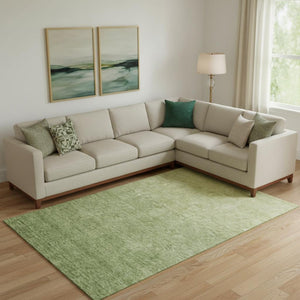 HomeRoots 8' X 10' Ombre Green and Gray Washable Area Rug with UV Protection - Durable, Stylish, and Easy Care 666912