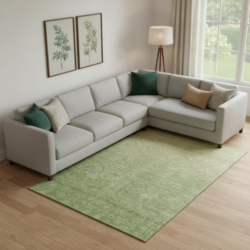 HomeRoots 9' X 12' Green and Gray Ombre Area Rug - Stylish, Washable, UV-Protected, Perfect for Family Homes 666913