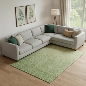 HomeRoots 9' X 12' Green and Gray Ombre Area Rug - Stylish, Washable, UV-Protected, Perfect for Family Homes 666913