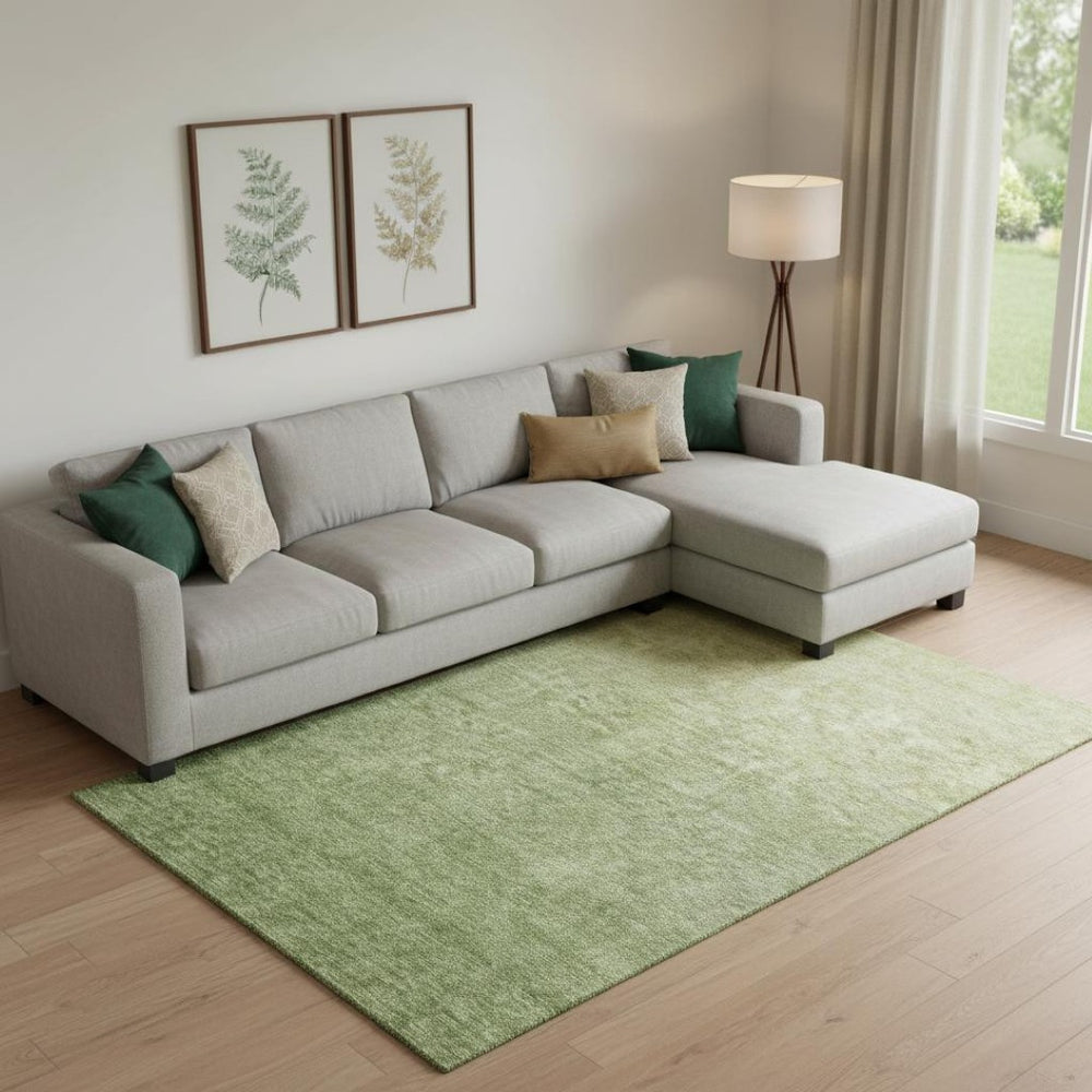 HomeRoots 10' X 14' Green Ombre Area Rug - Washable, UV-Protected, Stain Resistant for Modern Living Spaces 666914