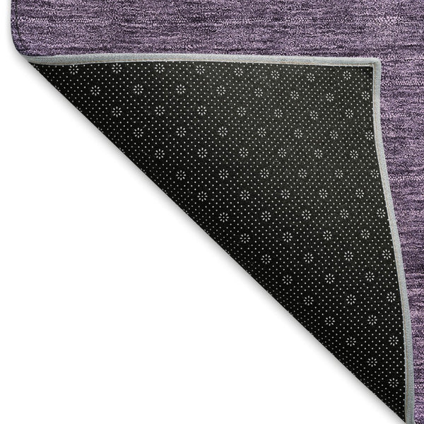HomeRoots 8' Purple and Green Ombre Washable Round Rug with UV Protection, Stain Resistance & Modern Style 666917
