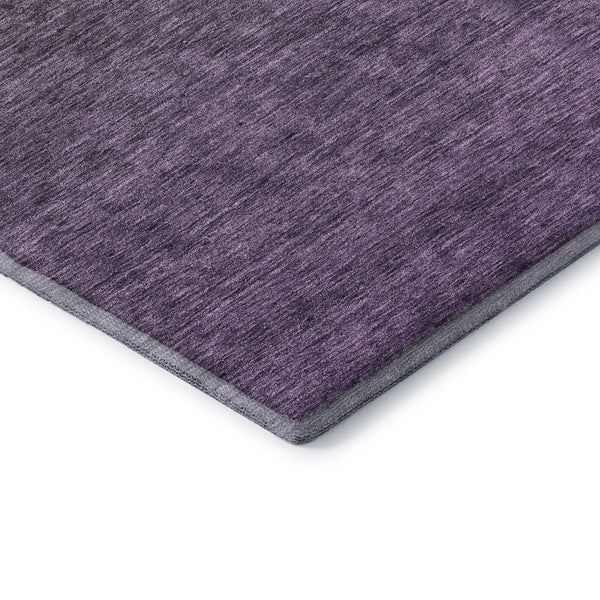 HomeRoots 8' Purple and Green Ombre Washable Round Rug with UV Protection, Stain Resistance & Modern Style 666917