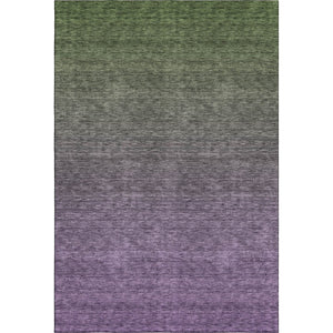 HomeRoots 9' X 12' Ombre Purple-Green Washable Area Rug - UV Protected, Durable, Stain-Resistant & Stylish 666919