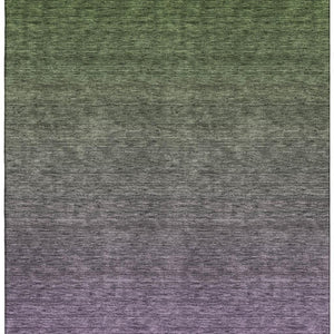 HomeRoots 9' X 12' Ombre Purple-Green Washable Area Rug - UV Protected, Durable, Stain-Resistant & Stylish 666919