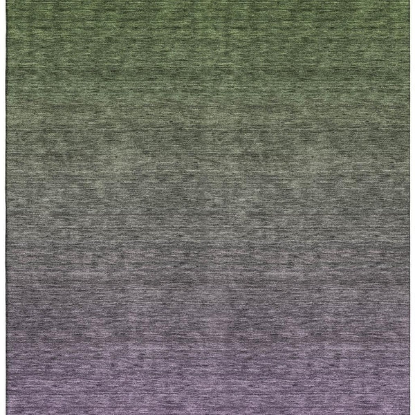 HomeRoots 9' X 12' Ombre Purple-Green Washable Area Rug - UV Protected, Durable, Stain-Resistant & Stylish 666919