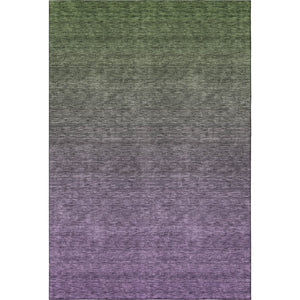 HomeRoots 9' X 12' Ombre Purple-Green Washable Area Rug - UV Protected, Durable, Stain-Resistant & Stylish 666919