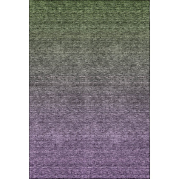 HomeRoots 9' X 12' Ombre Purple-Green Washable Area Rug - UV Protected, Durable, Stain-Resistant & Stylish 666919