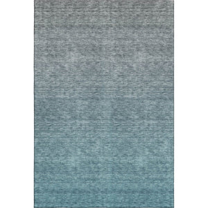 HomeRoots 5' X 8' Teal-Gray Ombre Area Rug - Washable, UV-Protected, Durable & Perfect for Busy Homes! 666922