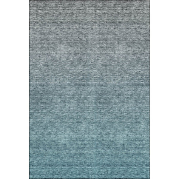 HomeRoots 5' X 8' Teal-Gray Ombre Area Rug - Washable, UV-Protected, Durable & Perfect for Busy Homes! 666922