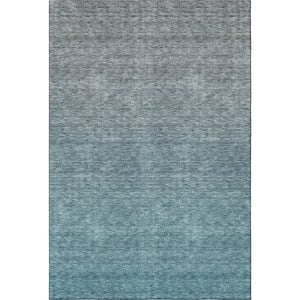 HomeRoots 5' X 8' Teal-Gray Ombre Area Rug - Washable, UV-Protected, Durable & Perfect for Busy Homes! 666922