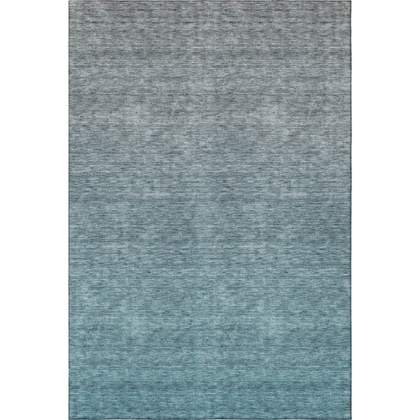 HomeRoots 5' X 8' Teal-Gray Ombre Area Rug - Washable, UV-Protected, Durable & Perfect for Busy Homes! 666922