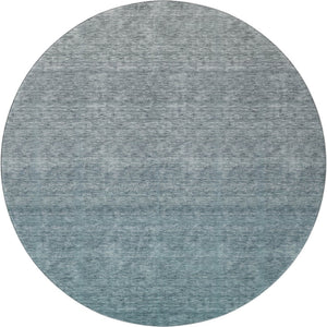 HomeRoots 8' Teal Ombre Round Rug - Stylish, Washable & UV-Protected for High-Traffic Spaces & Families 666923