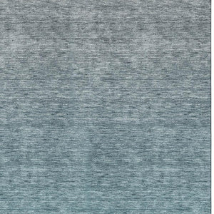 HomeRoots 8' X 10' Teal and Gray Ombre Area Rug - Washable, UV-Protected, Stylish for Family Rooms & More! 666924