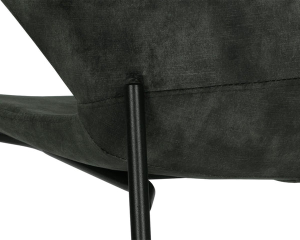 Sunpan ERIC Dining Chair - Stylish Nono Dark Green Upholstery with Mid-Century Design & Modern Comfort 107512