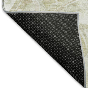 HomeRoots 9' X 12' Beige and Ivory Paisley Area Rug - Washable, Stain-Resistant, UV-Protected for Homes 666973
