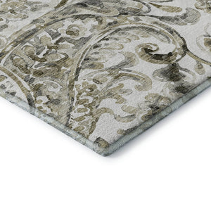 HomeRoots 8' X 10' Brown & Ivory Paisley Area Rug - Stain-Resistant, UV Protected, Durable & Stylish Décor Piece 666984