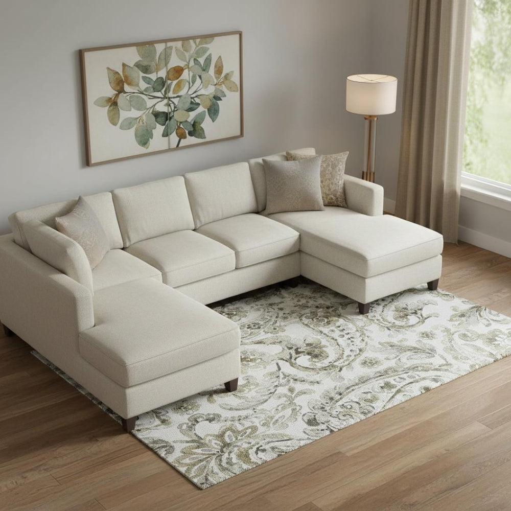 HomeRoots 9' X 12' Brown and Ivory Paisley Area Rug - Washable, UV-Protected, Perfect for Homes with Kids & Pets 666985