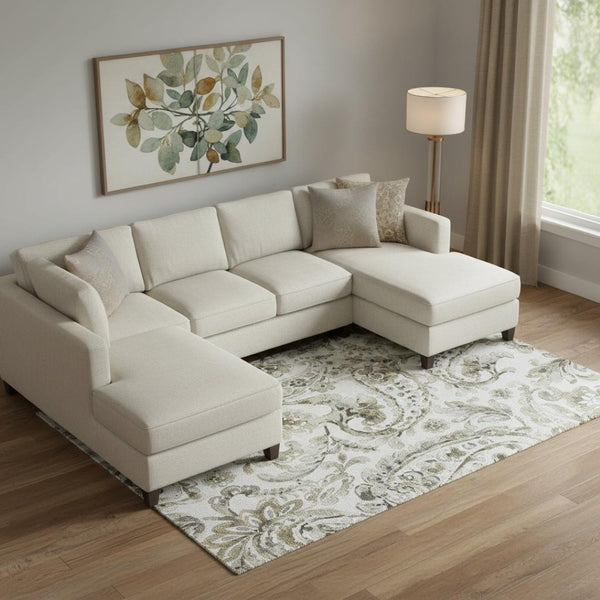 HomeRoots 9' X 12' Brown and Ivory Paisley Area Rug - Washable, UV-Protected, Perfect for Homes with Kids & Pets 666985