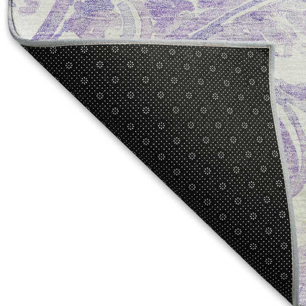 HomeRoots 10' X 14' Elegant Lavender & Ivory Paisley Area Rug - Washable, UV-Protected & Family-Friendly Design 666998