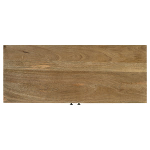 English Elm Eileen Natural Wood 2-Door Accent Cabinet with Metal Legs, Mango Grain Finish, Modern Storage Centerpiece B062P344966