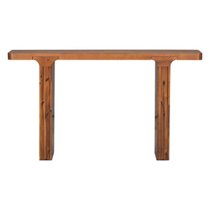 English Elm U_style Farmhouse Console Table Acacia Veneer Top Solid Wood Legs Entryway Foyer N711P207657A