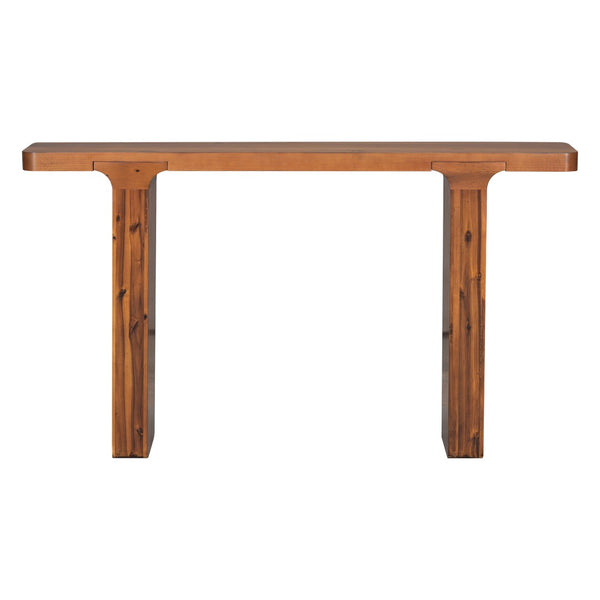 English Elm U_style Farmhouse Console Table Acacia Veneer Top Solid Wood Legs Entryway Foyer N711P207657A