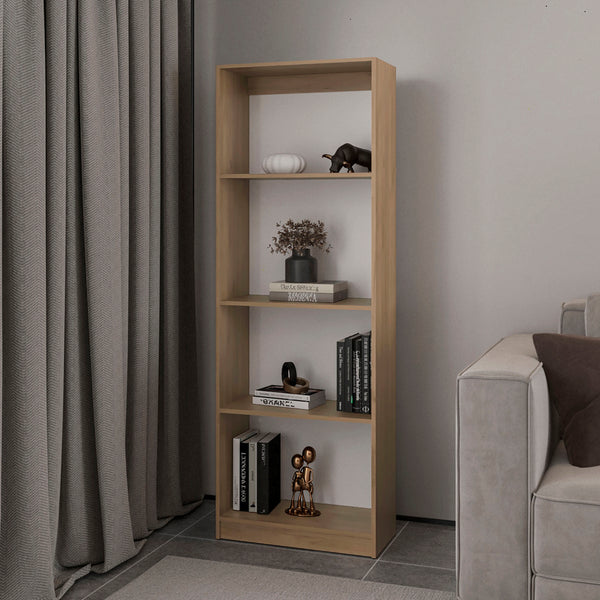 English Elm Verdi 5-Shelf Bookcase in Macadamia White – Durable Engineered Wood Storage for Books & Decor B092P315584