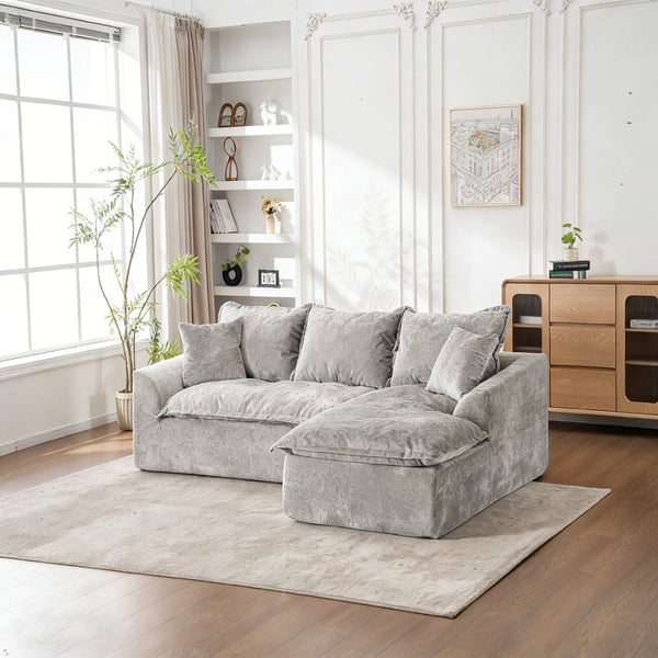 English Elm 103" Chenille Cloud Sectional Modular L Shape Sofa for Spacious Living Room Comfort W1170S00043