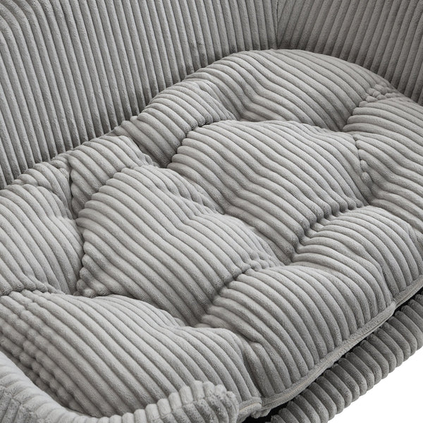 English Elm Christopher Knight Home® - Elevated Dog Bed Frame with Corduroy Pet Couch, Rubber Wood Legs, Supportive Foam for Small Dogs Gray N779P179967G