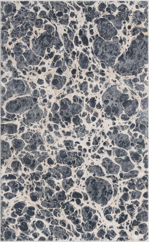 Unique Loom Oasis Breeze Machine Made Abstract Rug Gray, Ivory/Beige 5' 0" x 8' 0"