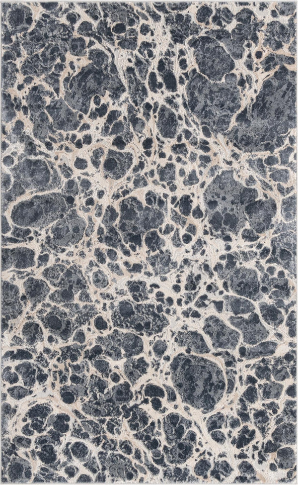 Unique Loom Oasis Breeze Machine Made Abstract Rug Gray, Ivory/Beige 5' 0" x 8' 0"