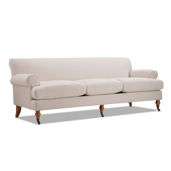 English Elm Jennifer Taylor Home - Alana Three-Cushion Tightback Sofa - Durable Sky Neutral Beige Upholstery For Timeless Elegance B2719P238312