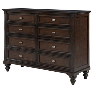English Elm Berwick Eight Drawer Oak Veneer Dresser with Gunmetal Hardware for Classic Bedrooms B062P440098