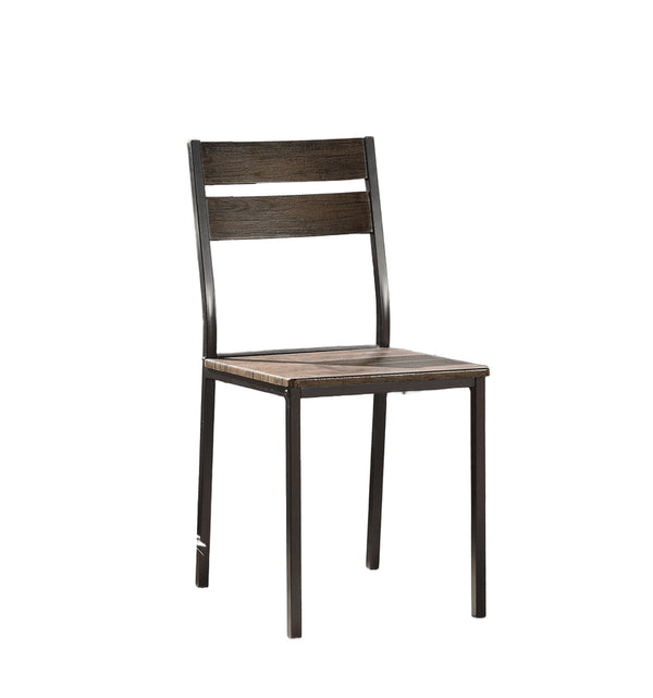 English Elm Dining Rustic Industrial 5pc Counter Height Set with Weathered Wood Seats and Sturdy Metal Frame, Casual Comfort Antique brown,Black 46 L x 30 W x 5 H B2741P320839