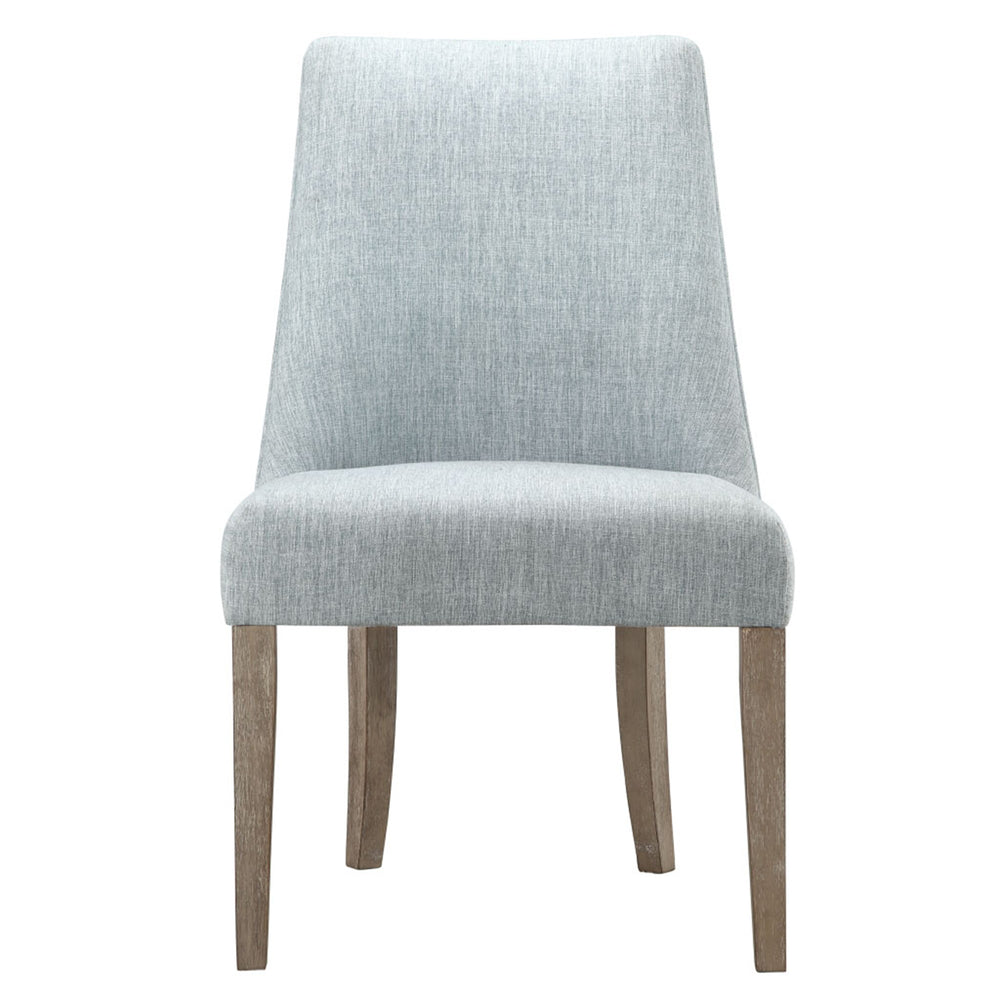 JLA Home Martha Stewart - Upholstered Chenille Dining Chairs Set of 2 — Farmhouse Armless Seats with Padded Curved Backs, Distressed Wood Legs, Versatile Comfort MT108-0079