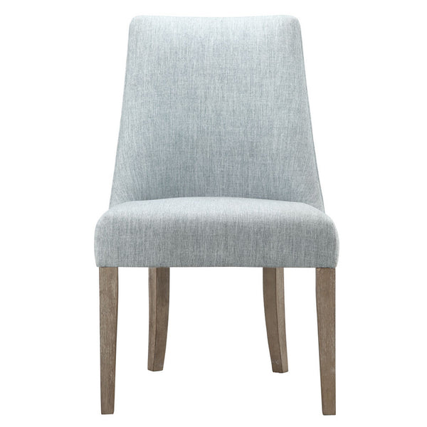 JLA Home Martha Stewart - Upholstered Chenille Dining Chairs Set of 2 — Farmhouse Armless Seats with Padded Curved Backs, Distressed Wood Legs, Versatile Comfort MT108-0079