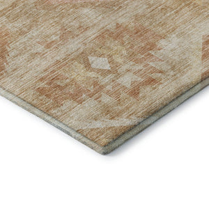 HomeRoots 10' X 14' Copper and Ivory Southwestern Area Rug - Kid-Friendly, UV-Protected, Washable Design 667054