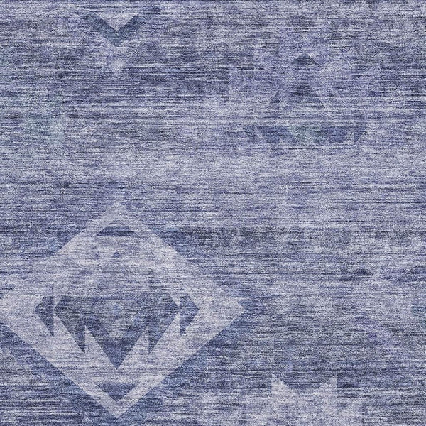 HomeRoots 9' X 12' Navy Blue and Ivory Southwestern Area Rug – Washable, Stain Resistant, UV Protected Design 667059